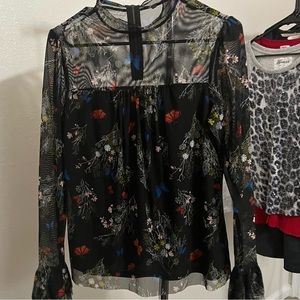 Cute flower and butterfly top